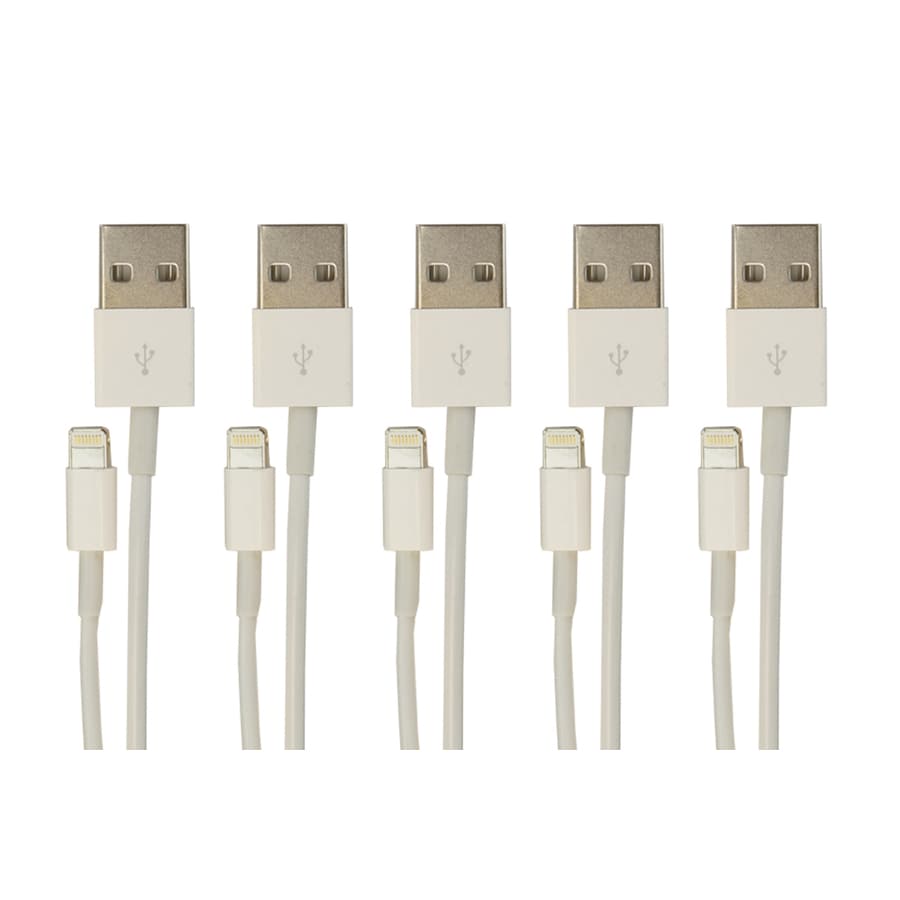 Thumbnail 2 of 4 for VisionTek Lightning to USB 1 Meter Cable White 5-Pack (M/M)