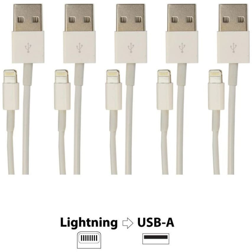 Thumbnail 4 of 4 for VisionTek Lightning to USB 1 Meter Cable White 5-Pack (M/M)