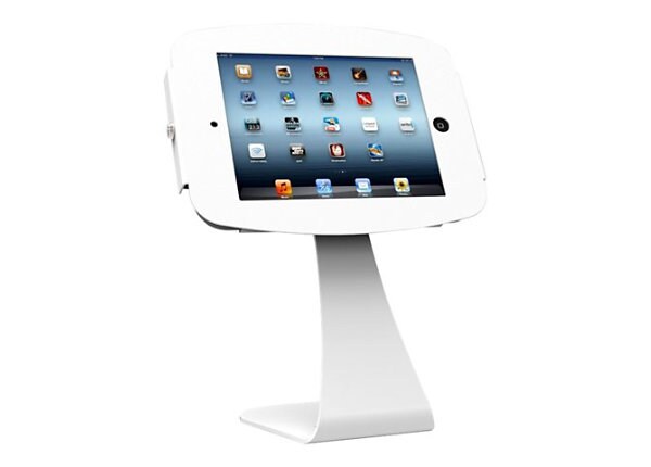 Compulocks iPad Secure Space Enclosure with Swan Stand Kiosk White - stand