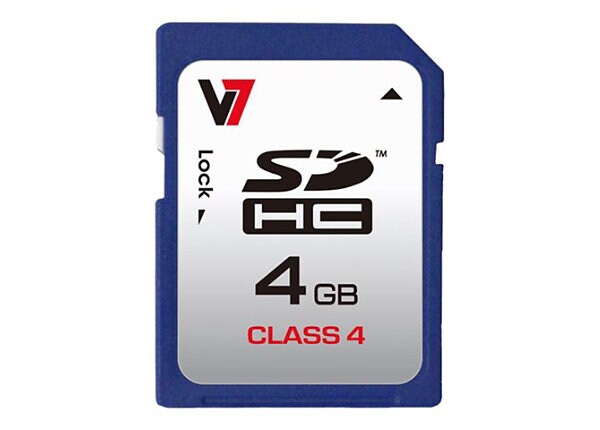 V7 VASDH4GCL4R - flash memory card - 4 GB - SDHC