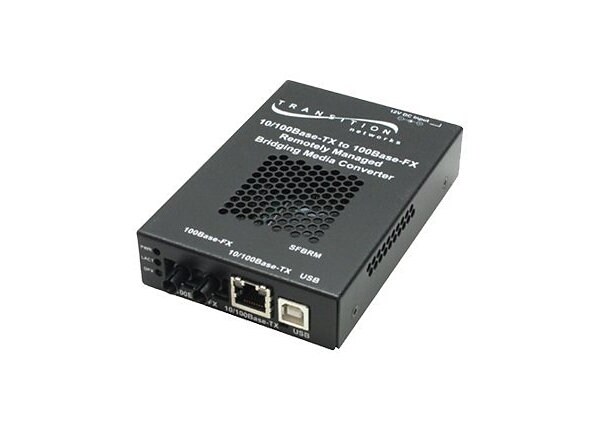 Transition Stand-Alone OAM/IP-Based Remotely Managed - fiber media converter - Ethernet, Fast Ethernet