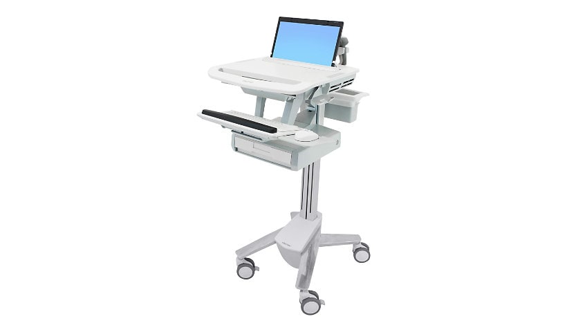 Ergotron StyleView cart - open architecture - for notebook / keyboard / mouse / scanner - gray, white, polished aluminum