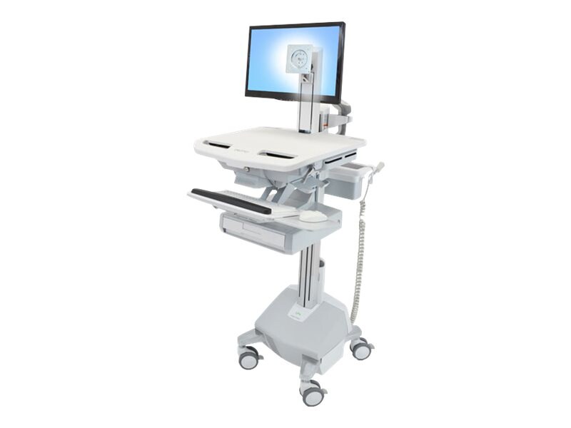 Ergotron StyleView cart - for LCD display / keyboard / mouse / CPU / notebook / barcode scanner - gray, white, polished