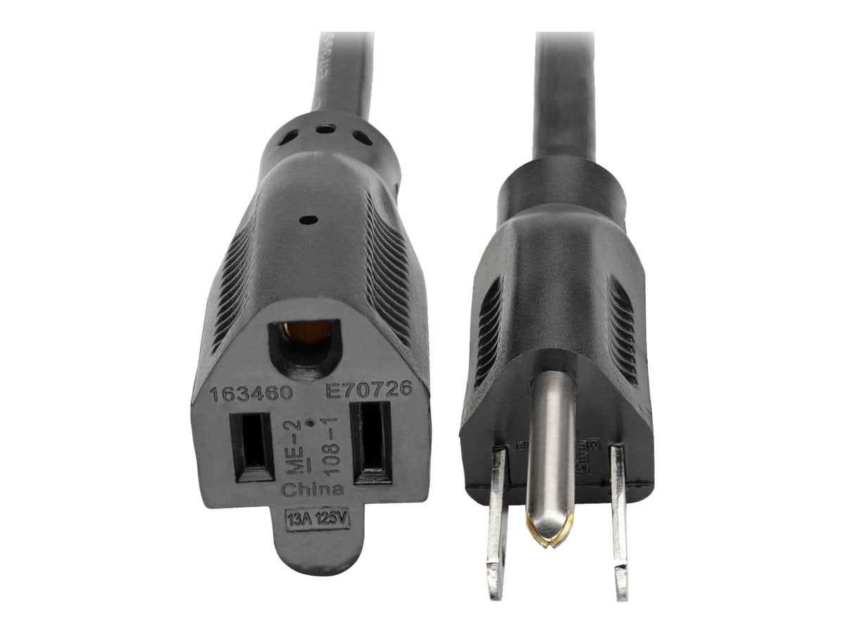 Eaton Tripp Lite Series Power Extension Cord, NEMA 5-15P to NEMA 5-15R - 13A, 120V, 16 AWG, 10 ft. (3.05 m), Black -