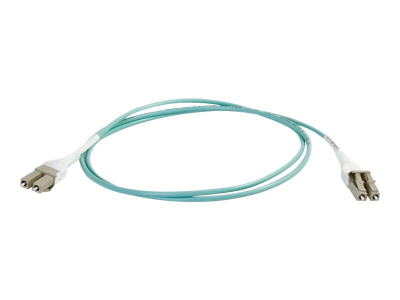 C2G 3m LC Uniboot 10Gb 50/125 OM3 Duplex Multimode Fiber Cable - Aqua - patch cable - 3 m - aqua