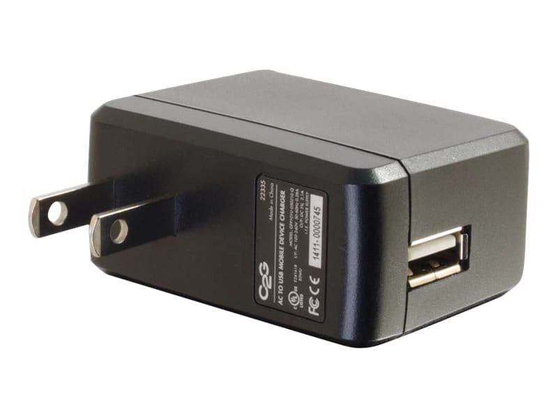 C2G USB A Wall Charger - AC to USB-A Adapter - 5V/2A