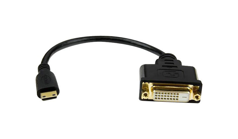 StarTech.com 8 in (20cm) Mini HDMI to DVI Cable, DVI-D to HDMI Cable (1920x1200p), HDMI Mini Male to DVI-D Female