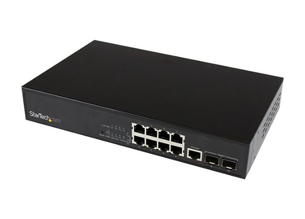 StarTech.com 10 Port L2 Managed Gigabit Ethernet Switch w/ 2 Open SFP Slots