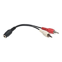 Eaton Tripp Lite Series 3.5 mm Mini Stereo to RCA Audio Y Splitter Adapter Cable (F/2xM), 6 in. (15.2 cm) - audio