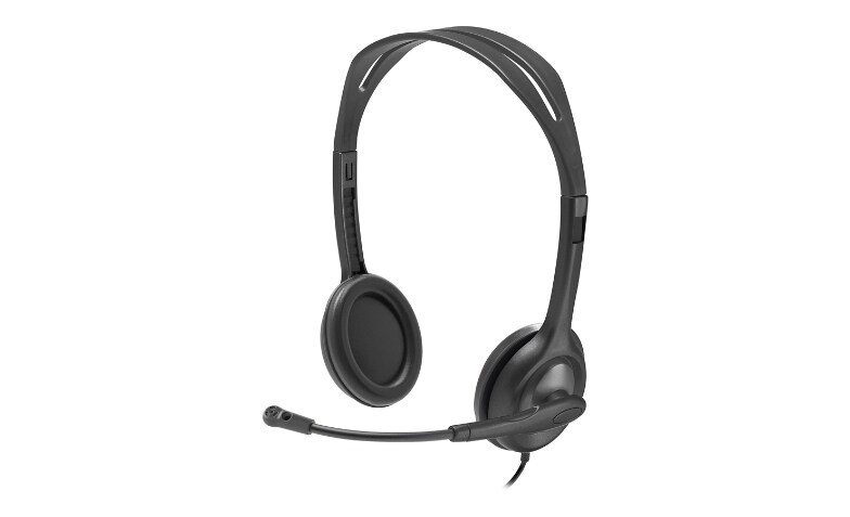 Logitech H111 On Ear Stereo Headset - Black - 981-000612 -