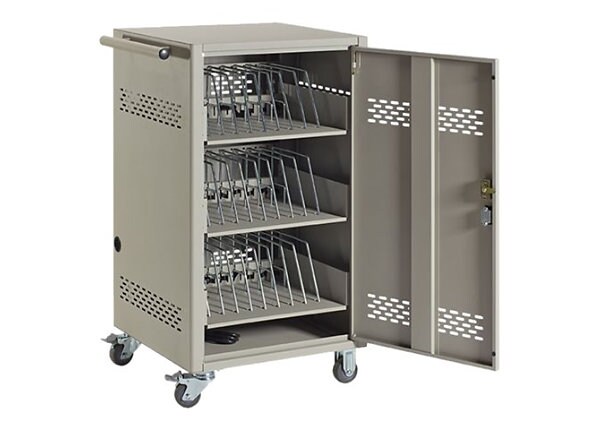 Black Box Steel Top, Fixed Shelves, Hinged Doors and 2-Bank Timer, Unassembled - cart - with 2-bank timer