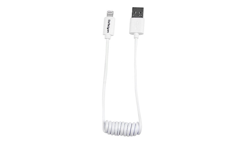StarTech.com Lightning to USB Cable - Coiled - 0.3m (1ft) - White