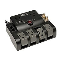 Tripp Lite Surge Protector 120V 6 Outlet Rotating RJ11 Coax 6' Cord - surge protector