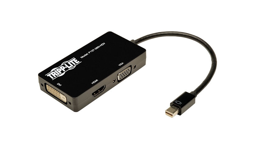 Tripp Lite 6in Mini DisplayPort to VGA / DVI / HDMI Adapter Converter mDP 6" - video converter - black
