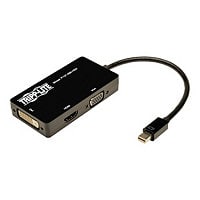 Tripp Lite 6in Mini DisplayPort to VGA / DVI / HDMI Adapter Converter mDP 6" - video converter - black