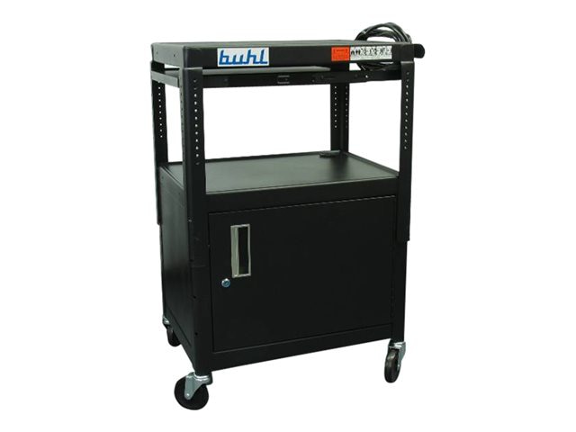 Hamilton Buhl Multi-Functional AV Media Cart with Security Cabinet and Pull-out Keyboard Shelf - cart