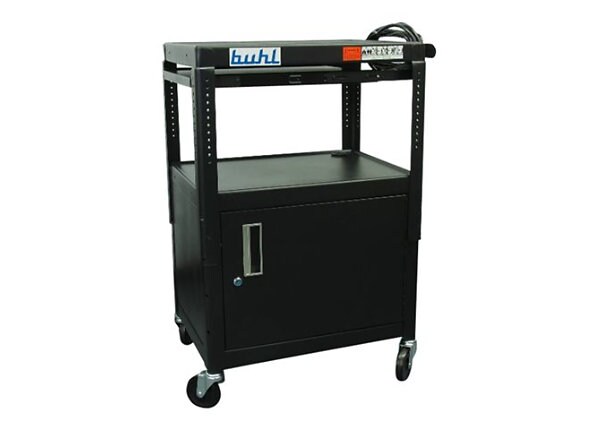 Hamilton Buhl Multi-Functional AV Media Cart with Security Cabinet and Pull-out Keyboard Shelf - cart