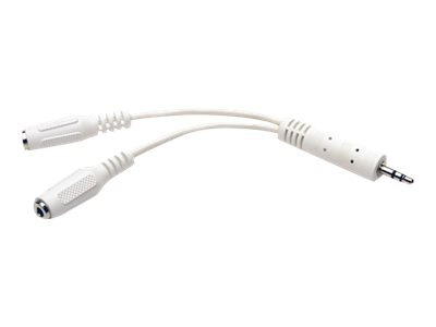 Tripp Lite 6in Mini Stereo Cable Adapter Y Splitter 3.5mm M to 2xF White 6" - audio splitter - 5.9 in
