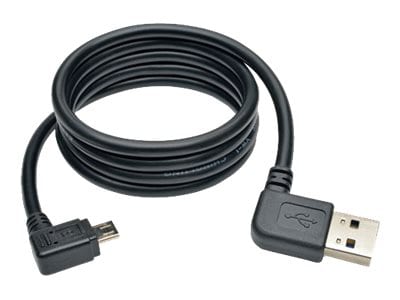Eaton Tripp Lite Series Micro USB Cable for Charging (M/M) - Reversible Left/Right USB-A to Right-Angle USB Micro-B,