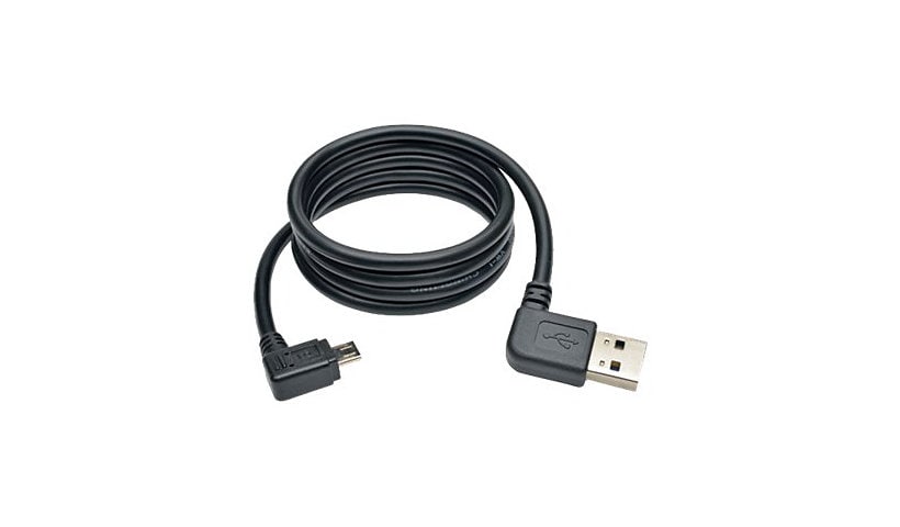 Eaton Tripp Lite Series Micro USB Cable for Charging (M/M) - Reversible Left/Right USB-A to Right-Angle USB Micro-B,
