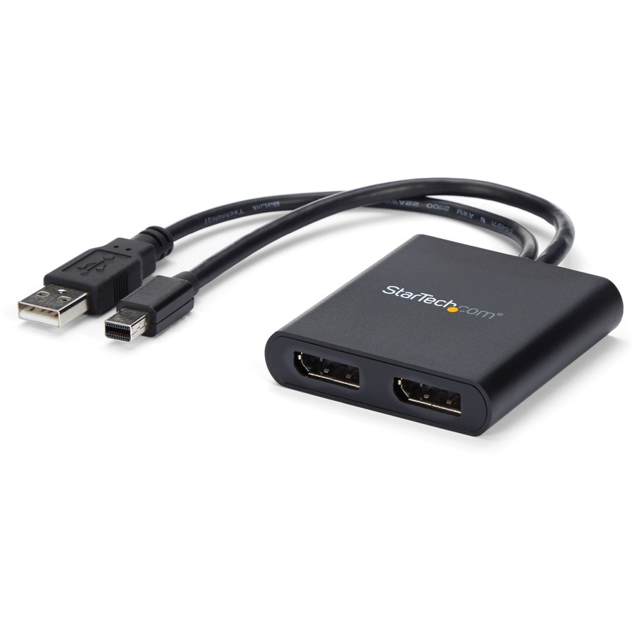 StarTech.com 2-Port Multi Monitor Adapter - Dual 4K mDP to DP MST Hub, Extended Desktop for Windows