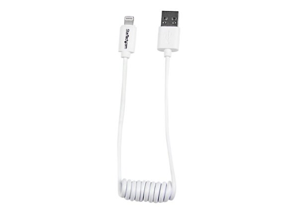 StarTech.com Lightning to USB Cable - Coiled - 0.3m (1ft) - White