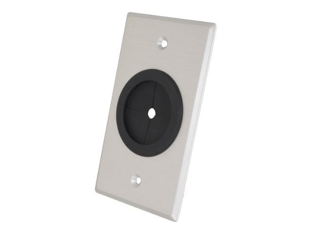 C2G Classic Series 1.5in Grommet Cable Pass Through Single Gang Wall Plate - Brushed Aluminum - mounting plate
