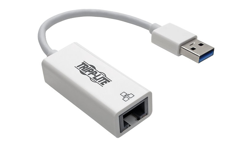 Tripp Lite USB 3.0 SuperSpeed to Gigabit Ethernet NIC Network Adapter RJ45 10/100/1000 White - network adapter - USB 3.0