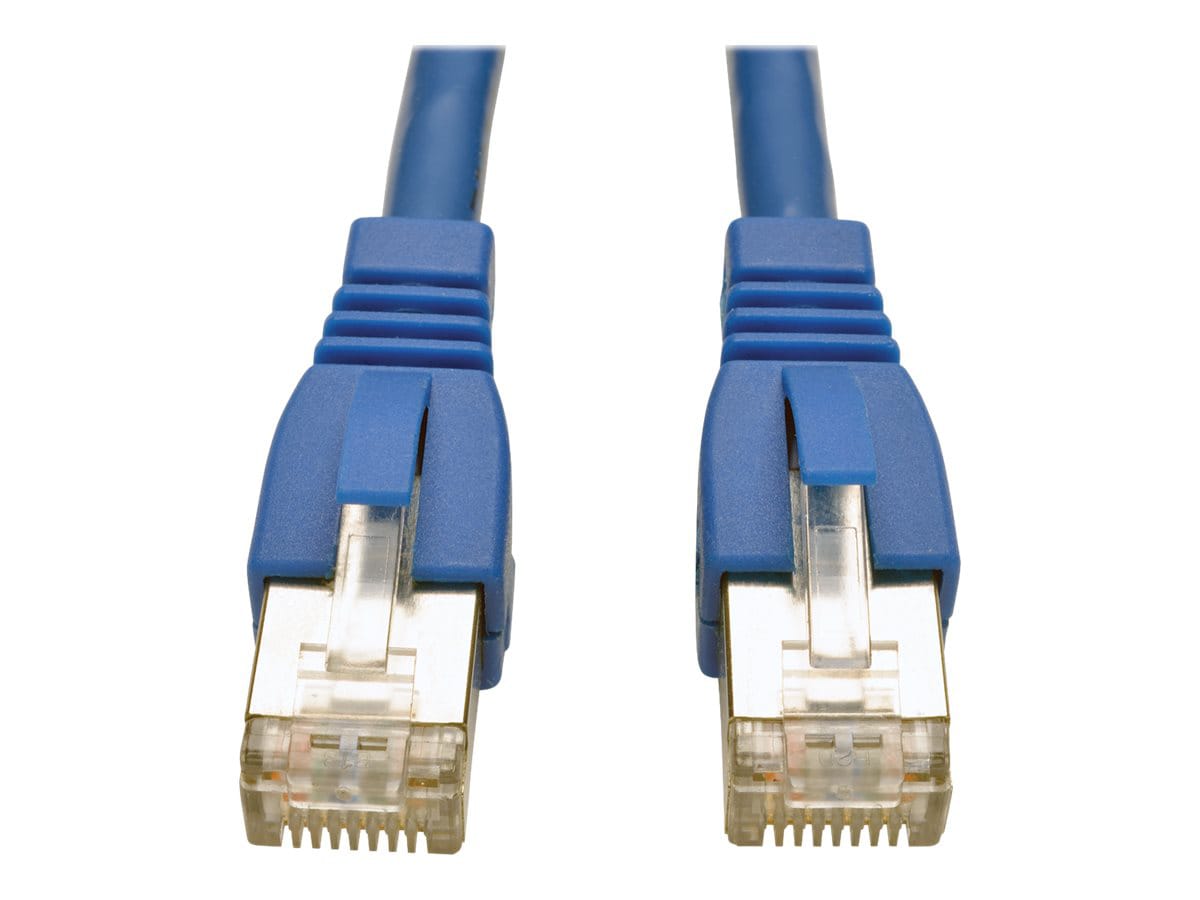 Eaton Tripp Lite Series Cat6a 10G Snagless Shielded STP Ethernet Cable (RJ45 M/M), PoE, Blue, 1 ft. (0.31 m) - patch