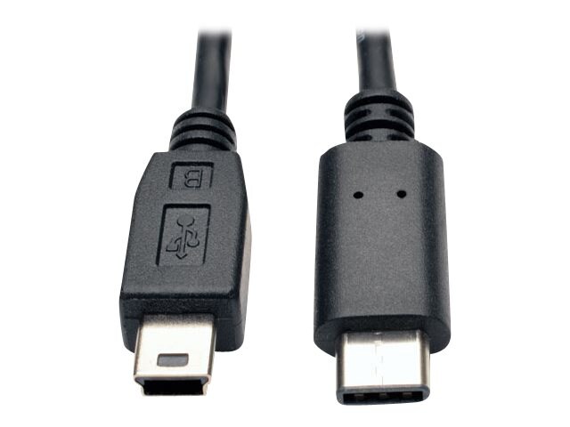 Dårlig skæbne Lokomotiv Skinnende Tripp Lite 6ft USB 2.0 Hi-Speed Cable 5-Pin Mini-B to USB Type-C USB-C M/M  6' - USB-C cable - 24 pin USB-C to mini-USB - U040-006-MINI - USB Cables -  CDW.com