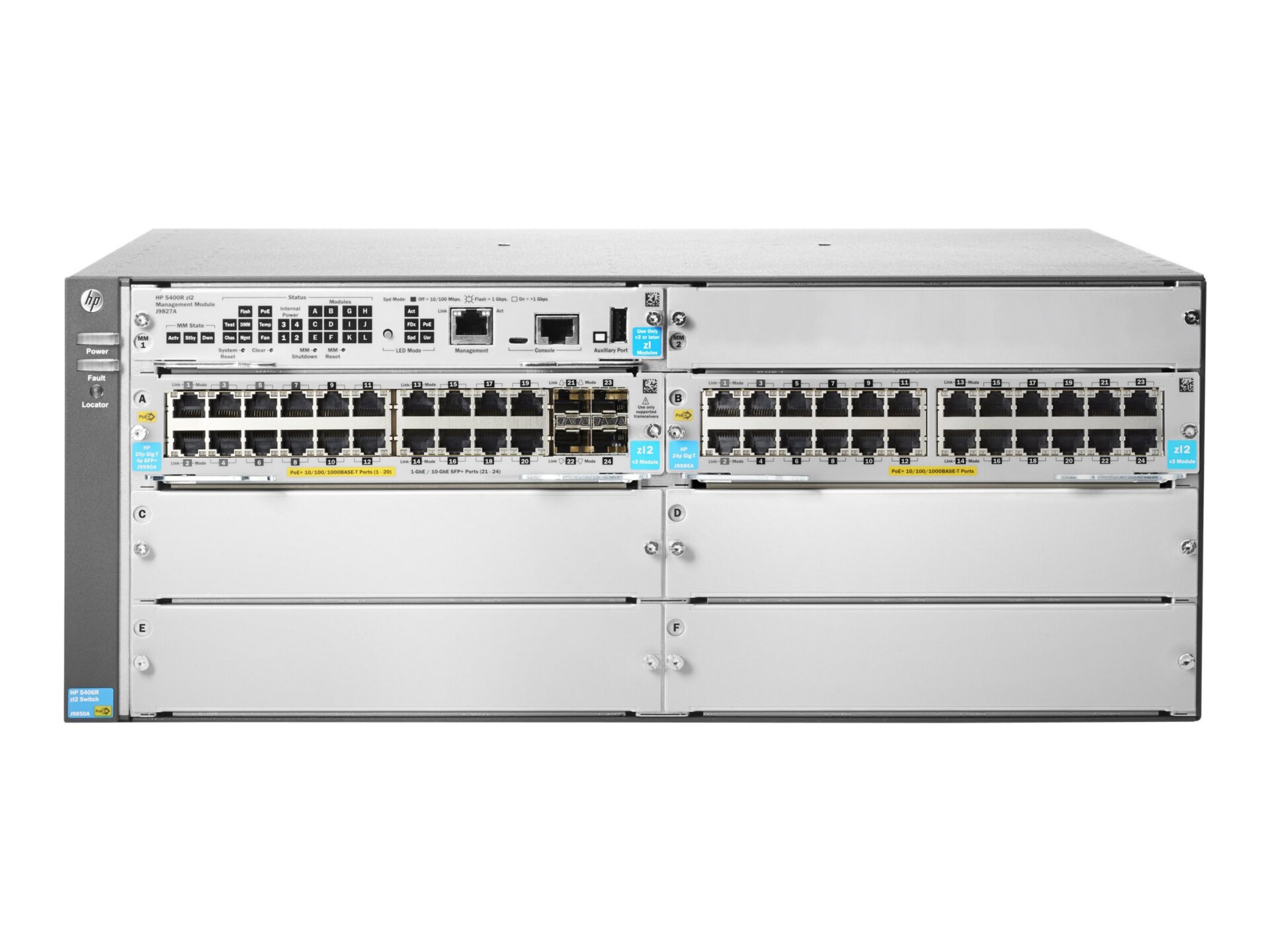 HPE Aruba 5406R 44GT PoE+ / 4SFP+ (No PSU) v3 zl2 - switch - 44 ports - man
