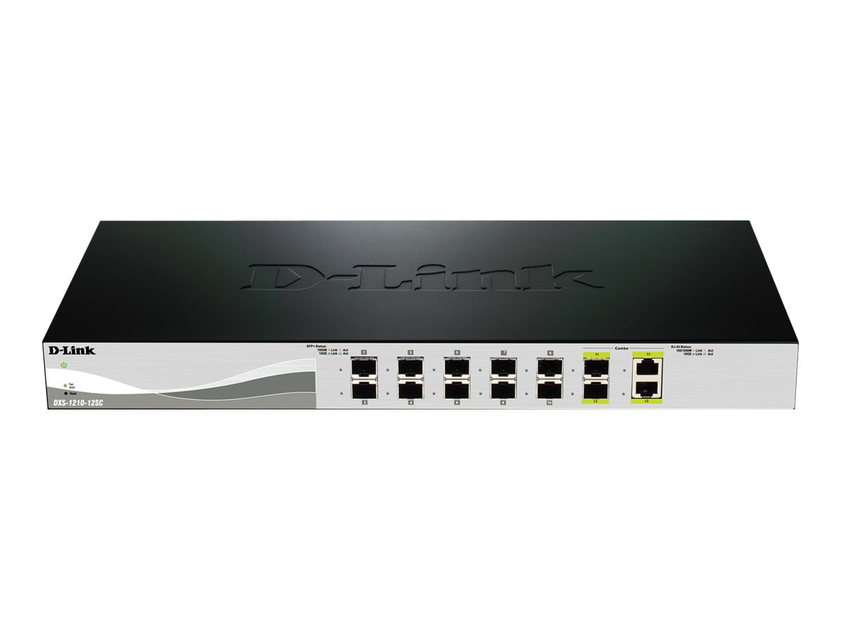 D-Link Web Smart DXS-1210-12SC - switch - 12 ports - managed - rack-mountab