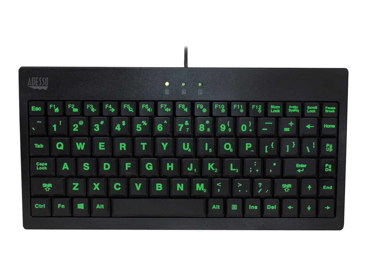 Adesso 3-Color Illuminated Mini Keyboard