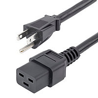 StarTech.com 3ft (1m) Heavy Duty Power Cord NEMA 5-15P to C19 AC Power Cable 15A 125V 14AWG