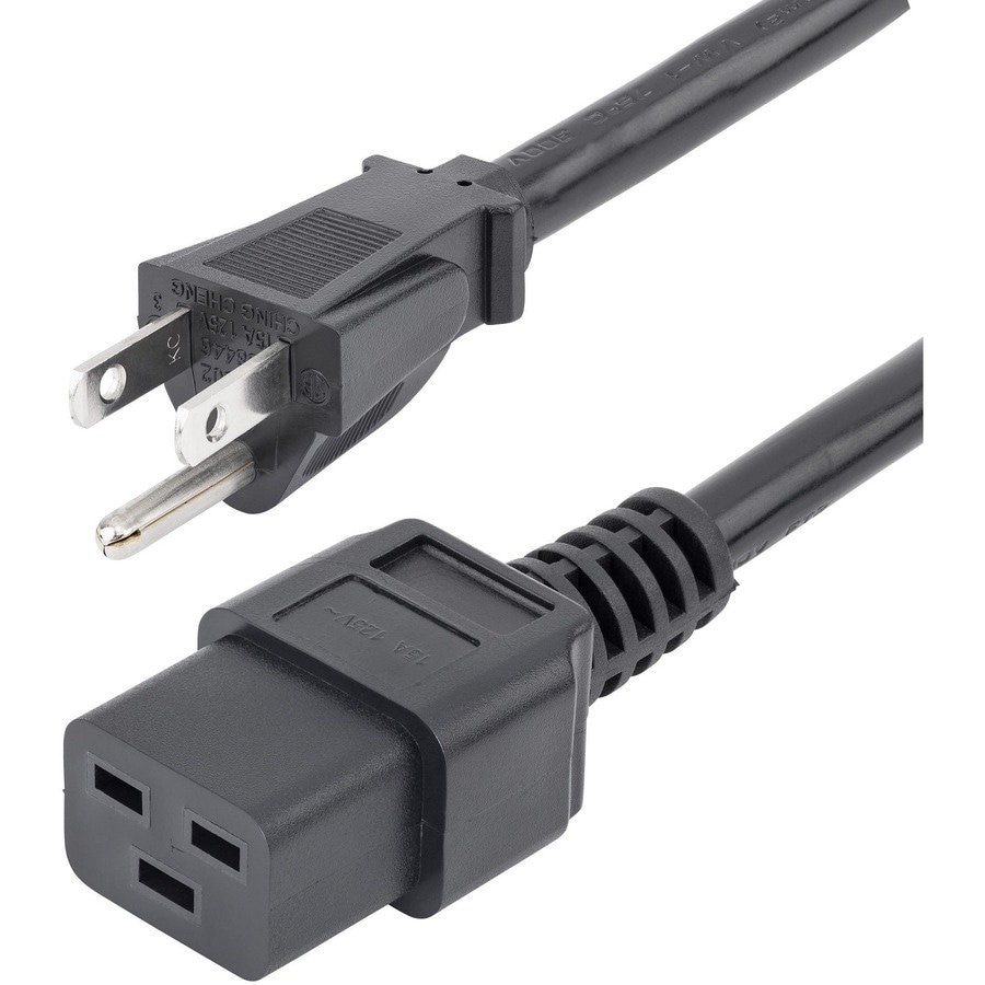 StarTech.com 6ft (1.8m) Heavy Duty Power Cord, NEMA 5-15P to C19, 15A 125V,