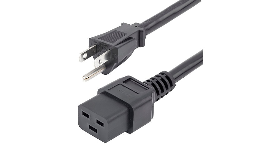 StarTech.com 6ft (1.8m) Heavy Duty Power Cord, NEMA 5-15P to C19 AC Power Cable, 15A 125V, 14AWG