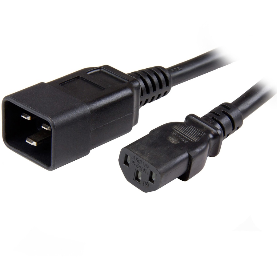 Thumbnail 4 of 8 for StarTech.com 6ft (1.8m) Heavy Duty Extension Cord, IEC C13 to IEC C20 Black Extension Cord, 15A 125V, 14AWG, Heavy