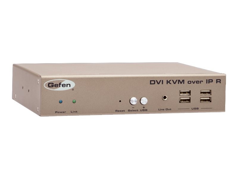 Gefen DVI KVM Extender over IP with local DVI output Receiver Package - video/audio/USB/serial extender - GigE