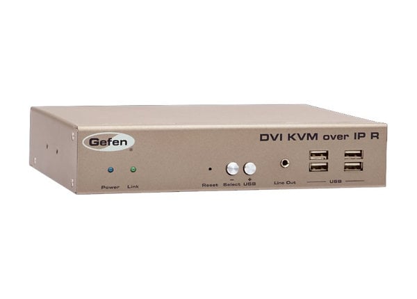 Gefen DVI KVM Extender over IP with local DVI output Receiver Package - video/audio/USB/serial extender - GigE