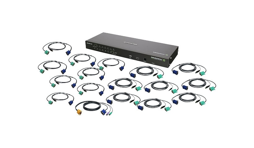 IOGEAR GCS1816IKITU - KVM switch - 16 ports - rack-mountable - with USB KVM