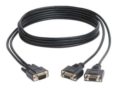 Tripp Lite 6ft VGA Monitor Y Splitter Cable High Resolution HD15 M/2xF 6' - VGA splitter - 6 ft