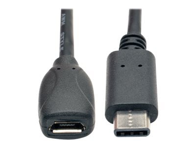 andere onderwijs tent Tripp Lite 6 Inch USB 2.0 Hi-Speed Adapter Cable USB Type-C USB-C to USB  Micro-B M/F 6" - USB-C adapter - Micro-USB Type - U040-06N-MIC-F - USB  Cables - CDW.com