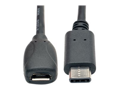 Eaton Tripp Lite Series USB 2.0 Adapter Cable - USB-C to USB Micro-B (M/F), 6-in. (15.24 cm) - USB-C adapter - Micro-USB