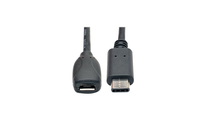 Eaton Tripp Lite Series USB 2.0 Adapter Cable - USB-C to USB Micro-B (M/F), 6-in. (15.24 cm) - USB-C adapter - Micro-USB