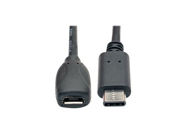 Tripp Lite 6 Inch USB 2.0 Adapter Cable USB Type-C USB-C to USB M/F 6" - USB-C adapter - Micro-USB Type - U040-06N-MIC-F - USB Cables - CDW.com