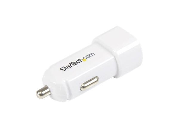 StarTech.com Dual-port USB Car Charger - 17W/3.4A - White 
