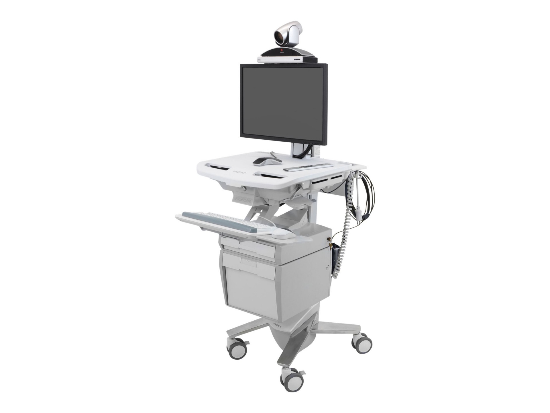 Ergotron StyleView Telepresence cart - open architecture - for LCD display / keyboard / mouse / CPU / notebook / camera