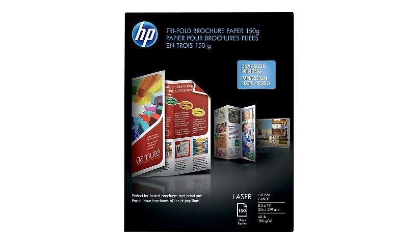 HP - tri-fold brochure paper - glossy - 150 sheet(s) - Letter - 150 g/m²