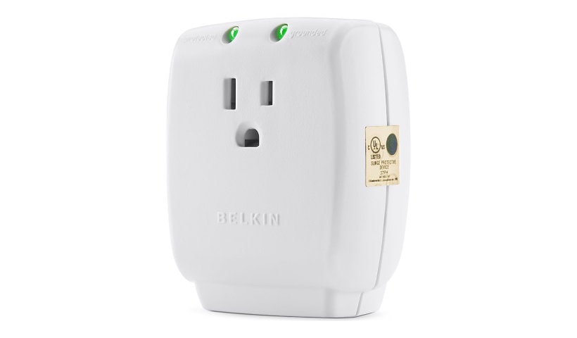Belkin 1 Outlet SurgeCube - Grounded Outlet and Protected Light Indicators - 885 Joules