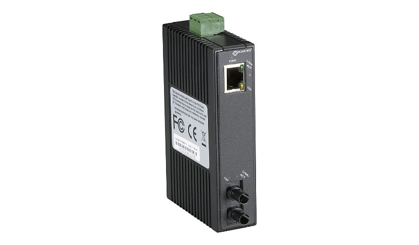 Black Box Hardened Mini Industrial - fiber media converter - 10Mb LAN, 100Mb LAN